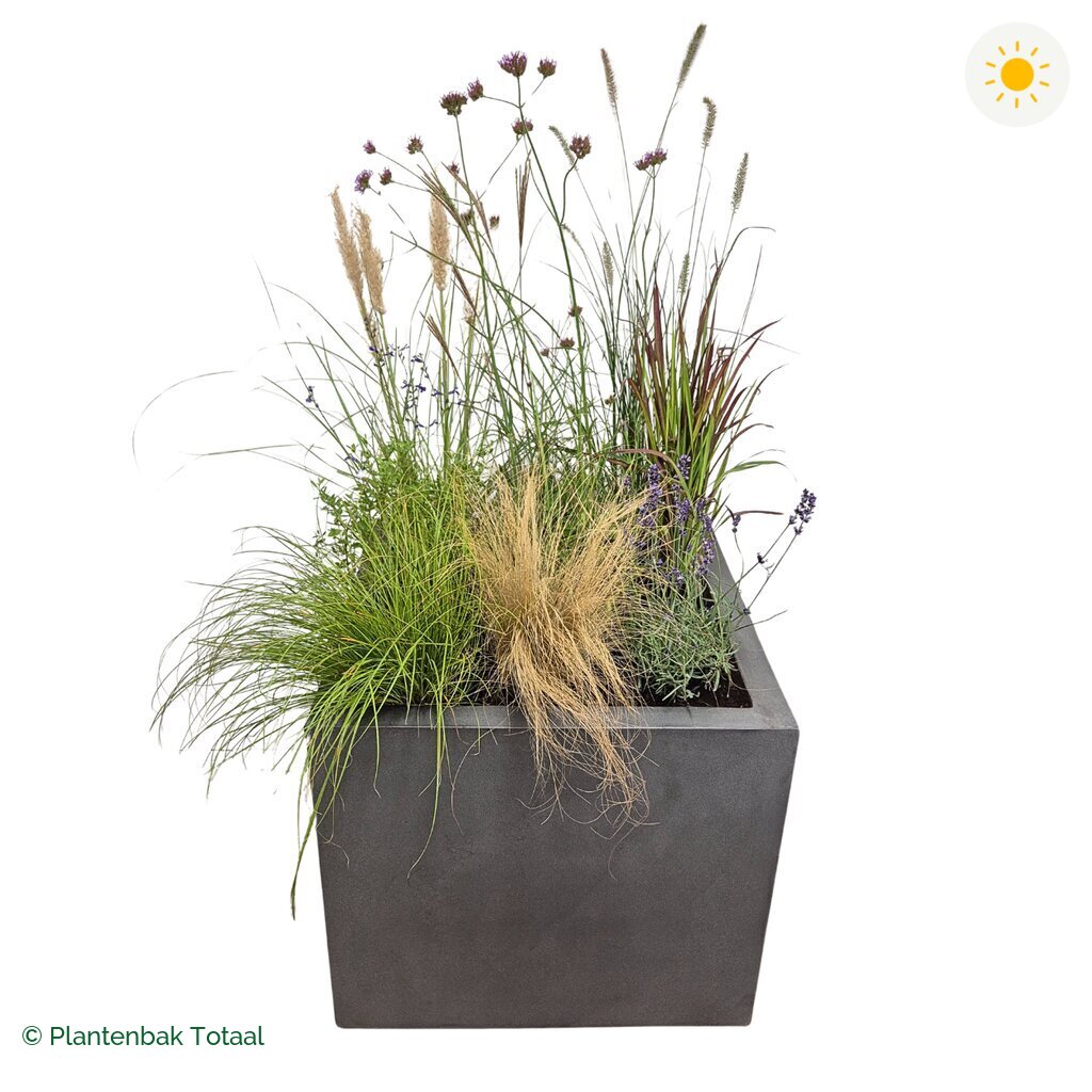 productfoto van plantenbak Fiberstone Jumbo Block Vierkant Set Savanne
