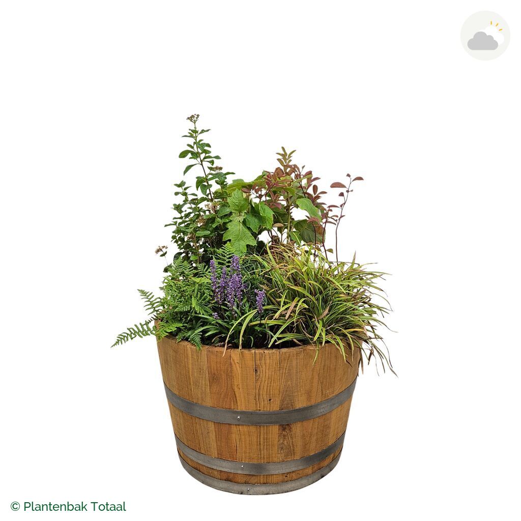 productfoto van plantenbak Eikenhout Half Wijnvat Set York