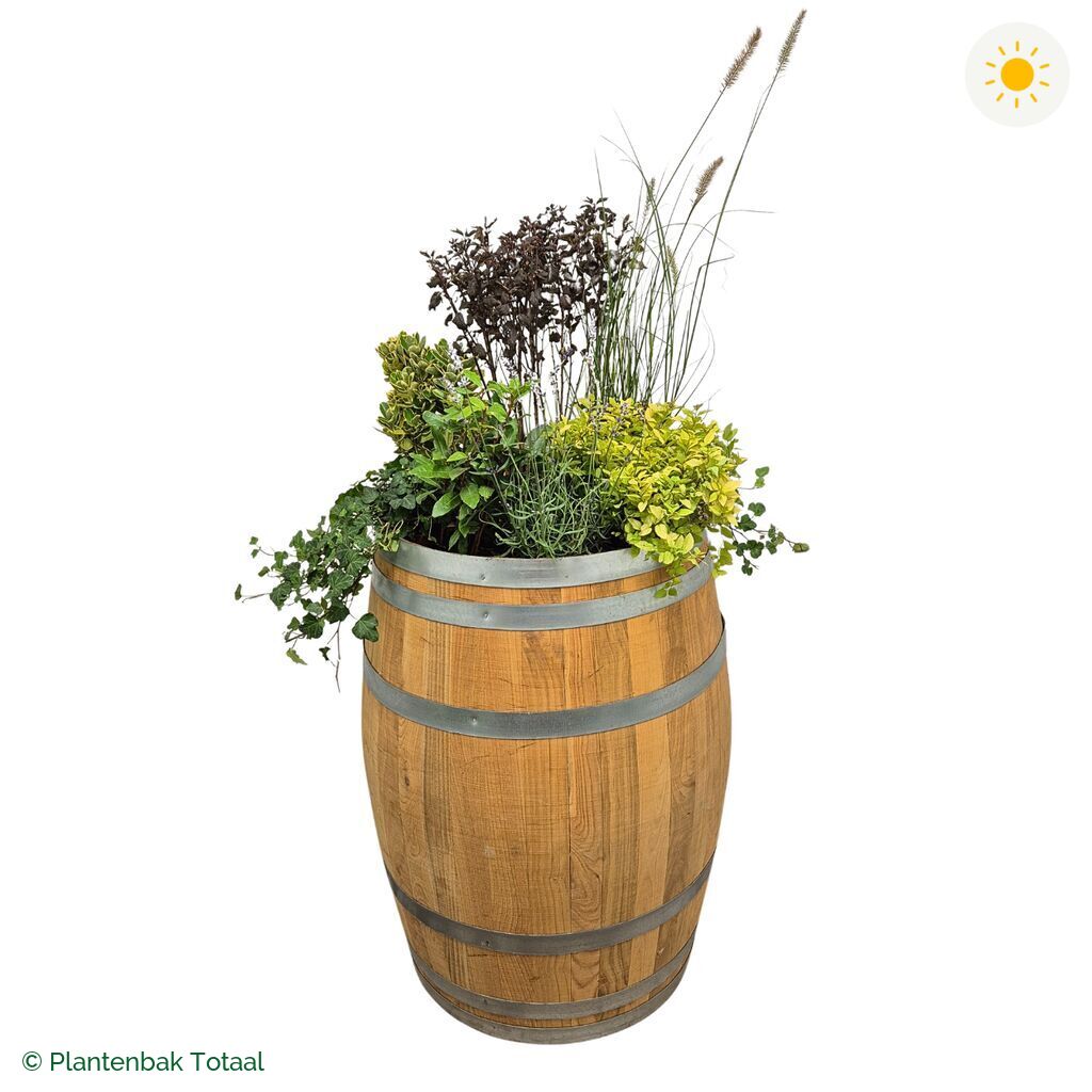 productfoto van plantenbak Eikenhout Wijnvat Set Provence
