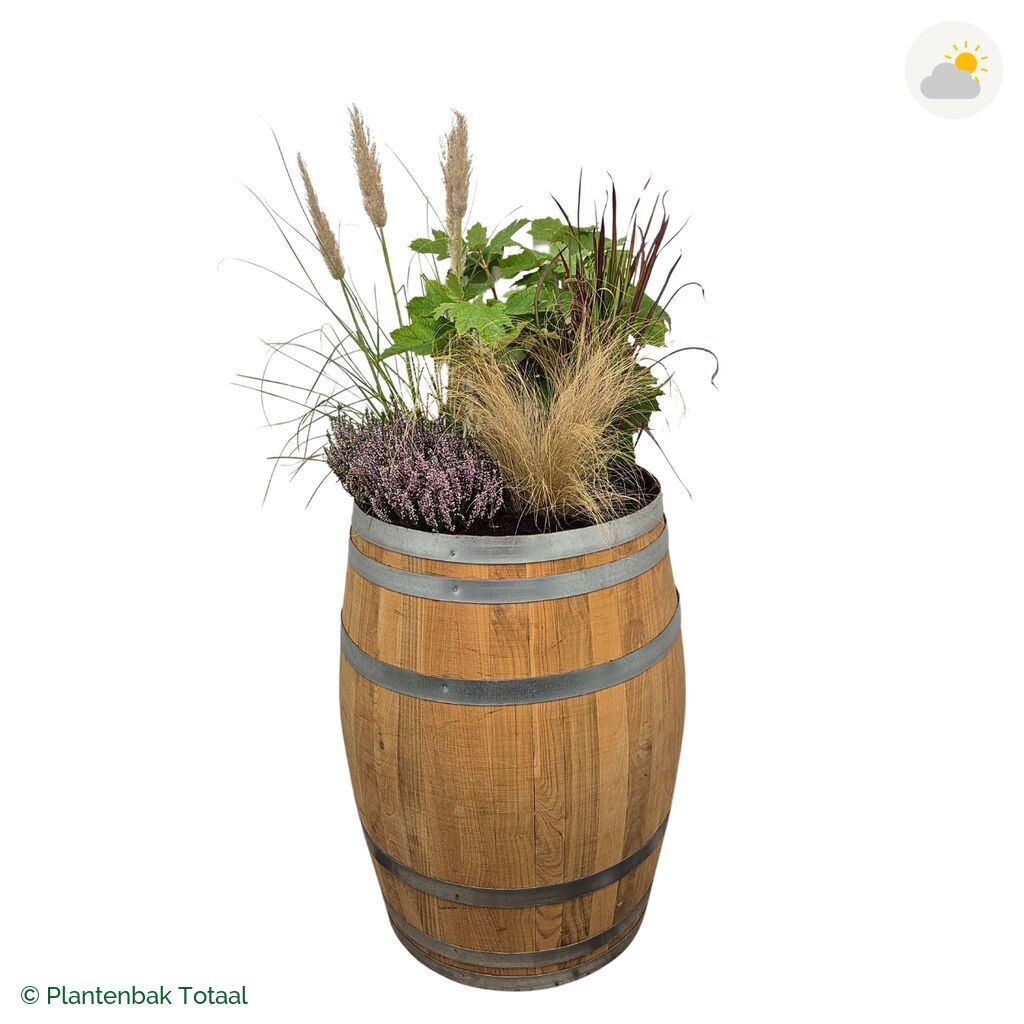productfoto van plantenbak Eikenhout Wijnvat Set Veluwe
