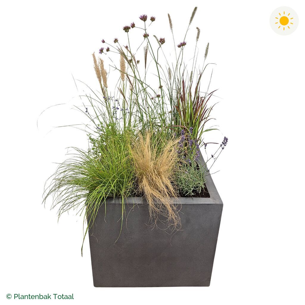 productfoto van plantenbak Fiberstone Jumbo Block Vierkant Set Savanne